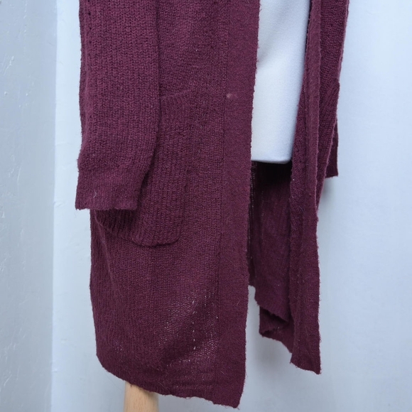 Gentle Fawn | Burgundy red long knit cardigan sweater - Picture 5 of 11